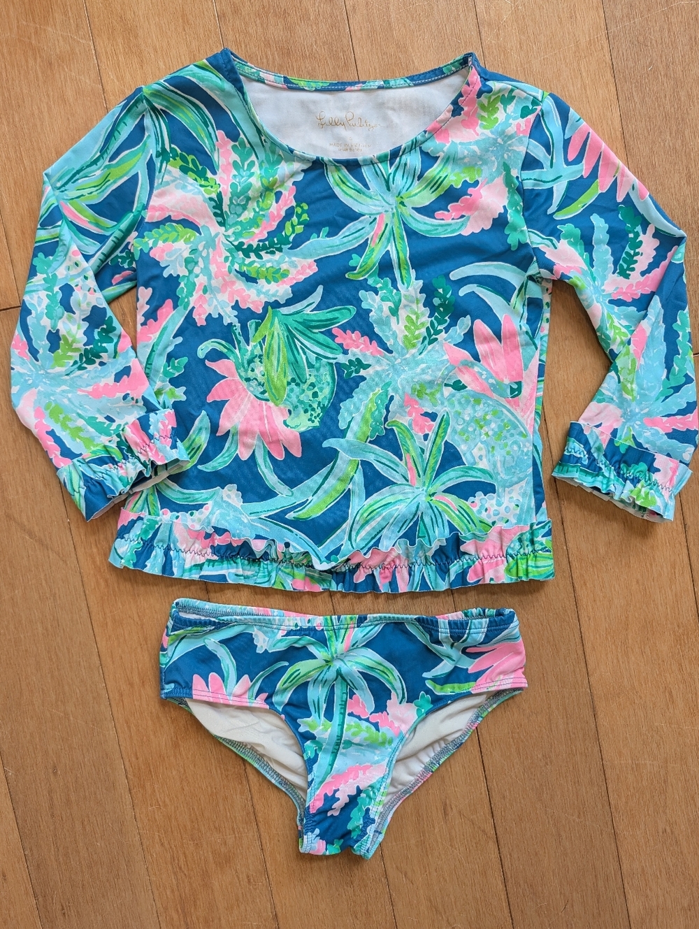 Lilly Pulitzer Girl's Margo UPF 50+ Rashguard Bathing Suit Set